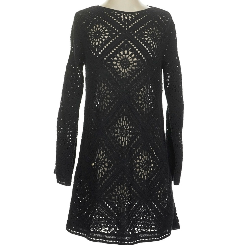 Joie open knit crochet dress large new with tag